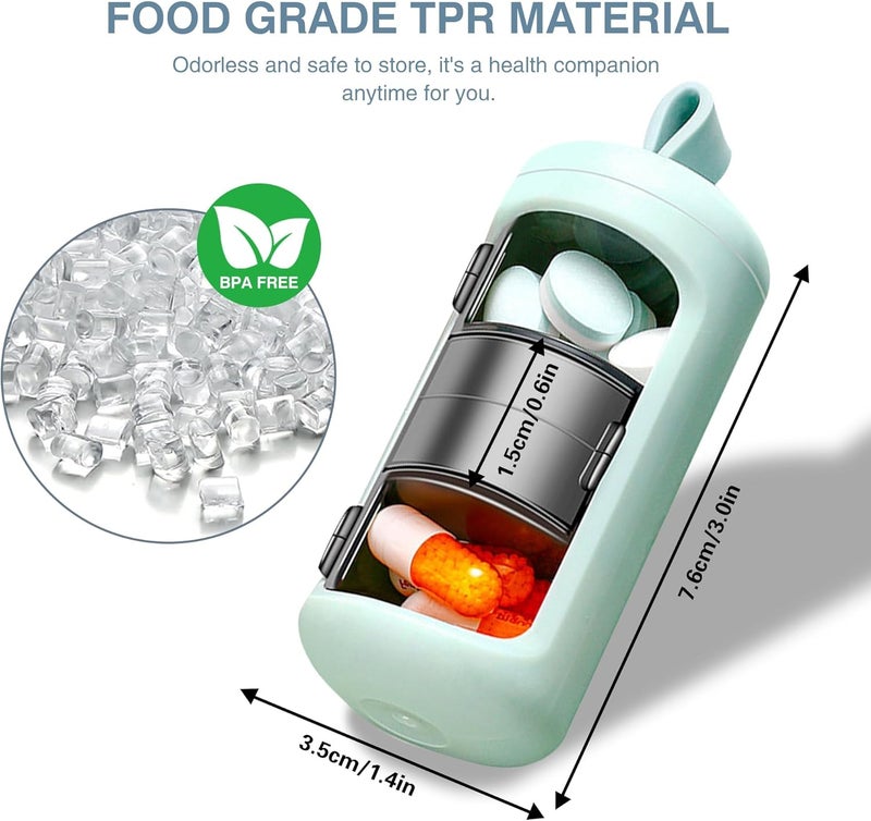 SOLARAE 2 Pcs Small Pill Case, Mini Portable Pill Box, Travel 3 Compartment Pill Organizer, Daily Mini Medicine Pill Supplement Organizer Box for Pills, Vitamin, Cod Liver Oil - Image 4