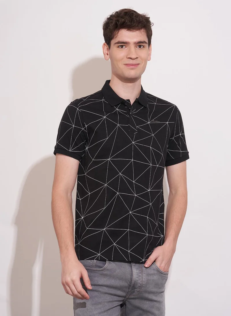 Being Human Men Printed Polo Collar Regular Fit T-shirt