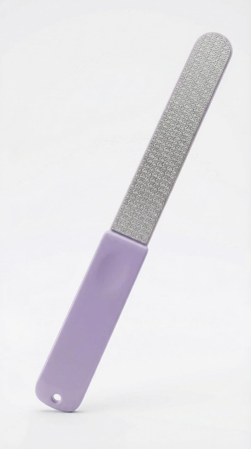 Nopatia Professional Metal Nail File, Nail Buffer Shaping Tool with Ergonomic Handle and Durable Design, High Quality Hand File for Personal Care and Manicure (Mauve)