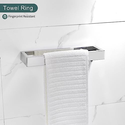 TNOMS 4-Pieces Bathroom Hardware Set, Polished Chrome Towel Bar Set, Wall Mounted Stainless Steel Bathroom Hardware Accessories Set, 23.6 inch - Image 3
