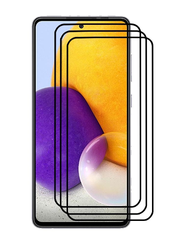 CATANES 3 Pack For Samsung Galaxy A72 Screen Protector Tempered Glass Full Glue Back - Image 2