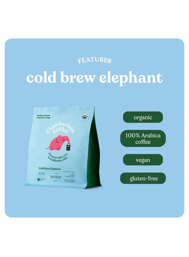 Chamberlain Coffee Elephant Cold Brew Bags - XL Cold Brew Bags - Premeasured, Ready to Brew, Cold Brew Coffee Packs - Contains 4 XL Cold Brew Bags, Makes 4 Cups of Coffee Per Bag - Image 5
