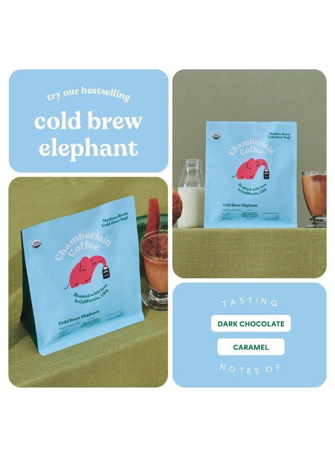 Chamberlain Coffee Elephant Cold Brew Bags - XL Cold Brew Bags - Premeasured, Ready to Brew, Cold Brew Coffee Packs - Contains 4 XL Cold Brew Bags, Makes 4 Cups of Coffee Per Bag - Image 3