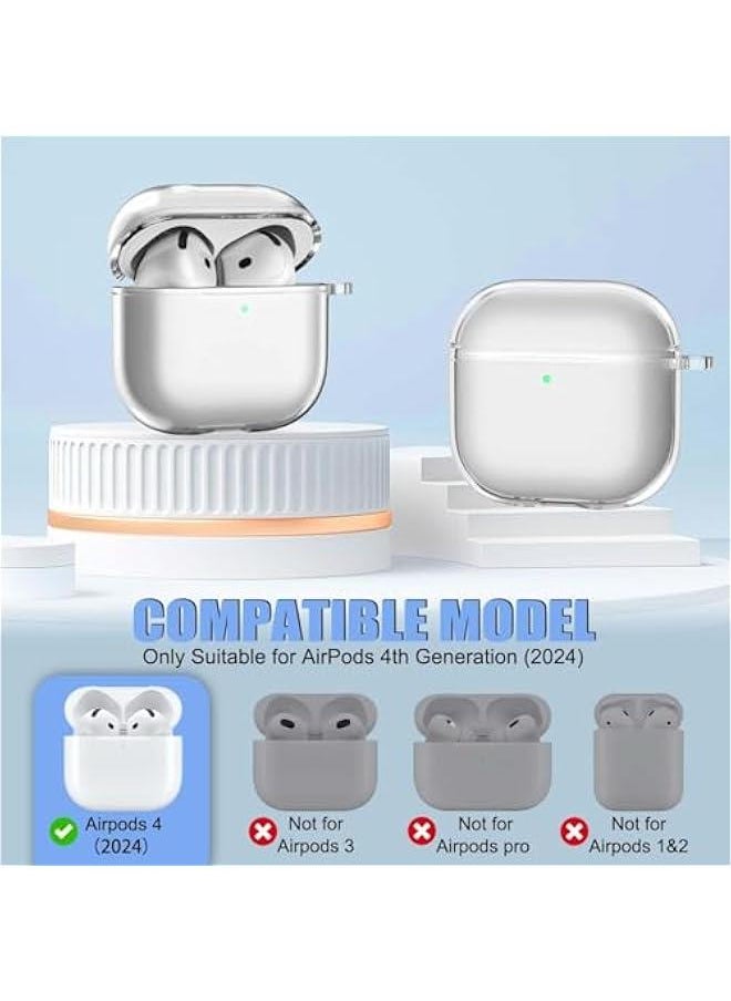 Generic - Clear Case for AirPods 4/ Airpods 4th Generation (2024), Soft TPU Clear AirPods 4 Case Shockproof Protective Cover for AirPods 4th Generation Case Accessories with Keychain (Transparent) - Image 1
