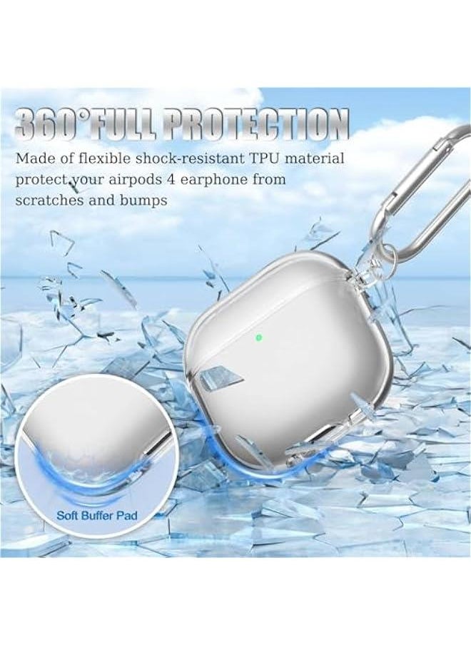 Generic - Clear Case for AirPods 4/ Airpods 4th Generation (2024), Soft TPU Clear AirPods 4 Case Shockproof Protective Cover for AirPods 4th Generation Case Accessories with Keychain (Transparent) - Image 1