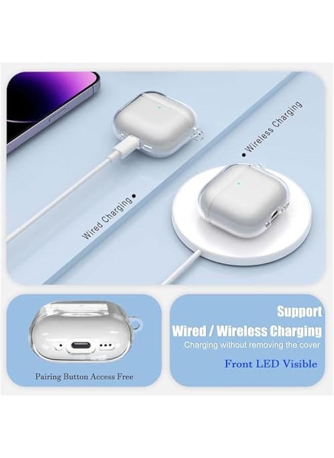 Generic - Clear Case for AirPods 4/ Airpods 4th Generation (2024), Soft TPU Clear AirPods 4 Case Shockproof Protective Cover for AirPods 4th Generation Case Accessories with Keychain (Transparent) - Image 1