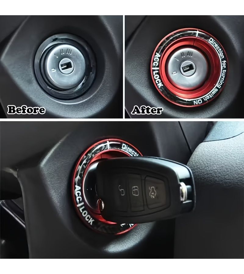 Suitable For Ford Focus 2005 2017 Kuga Escape Fusion Mondeo Black Ignition Key Cylinder Trim Ring Keyhole Accessory Ring For Switch - Image 1
