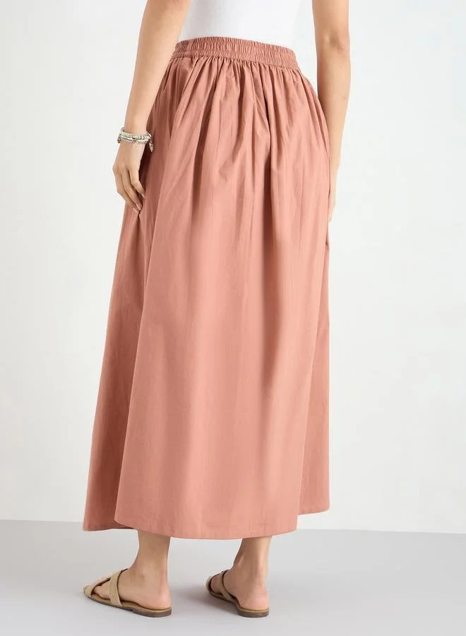 Styli  Women Brown A-Line Maxi Skirt for Women | Best Price UAE