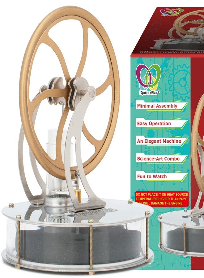 DjuiinoStar Most Classical Low Temperature Stirling Engine, Unique Coffee Timer, Best Gift Option, Educational Toy, Steam Engine Model DLTD-303 - Image 1