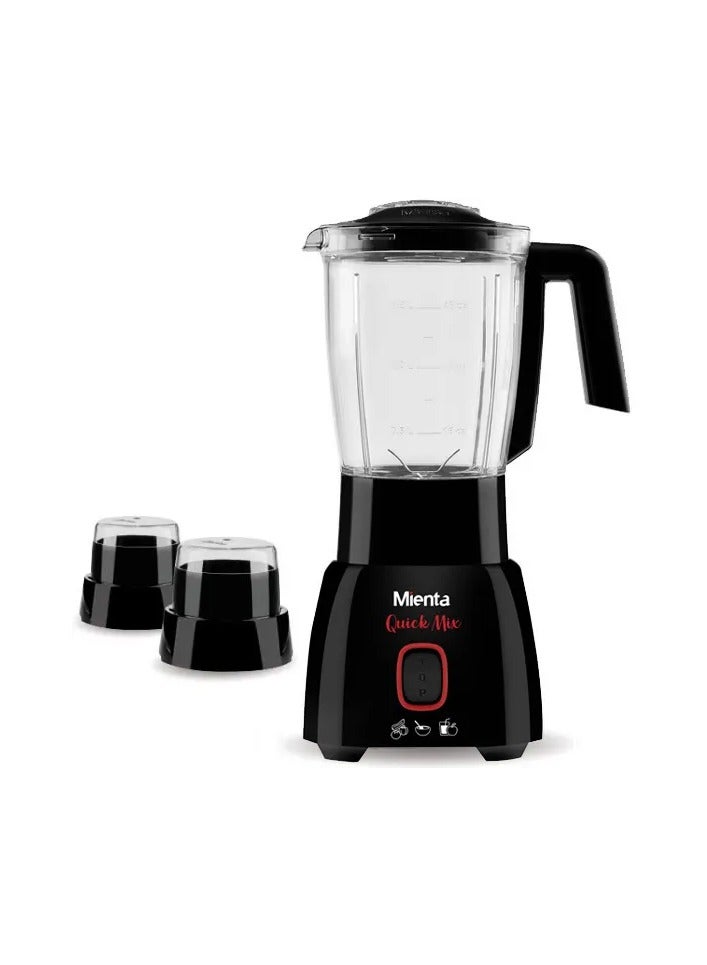 Mienta Mienta Electric Blender, 400 Watt, 1.75 Liter, 2 Mills, Black, BL1361B 