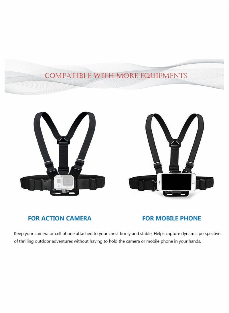 Y&D Camera Chest Mount Strap Harness for DJI Osmo KASTWAVE Adjustable Cell Phone with Sports Installation Bracket kit Mobile Backpack Clip Holder  - Image 4