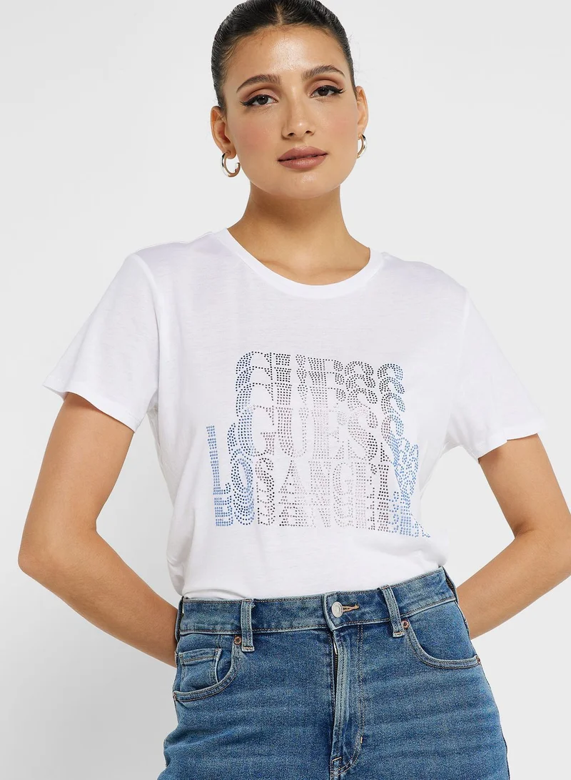 GUESS Round Neck Logo T-Shirt