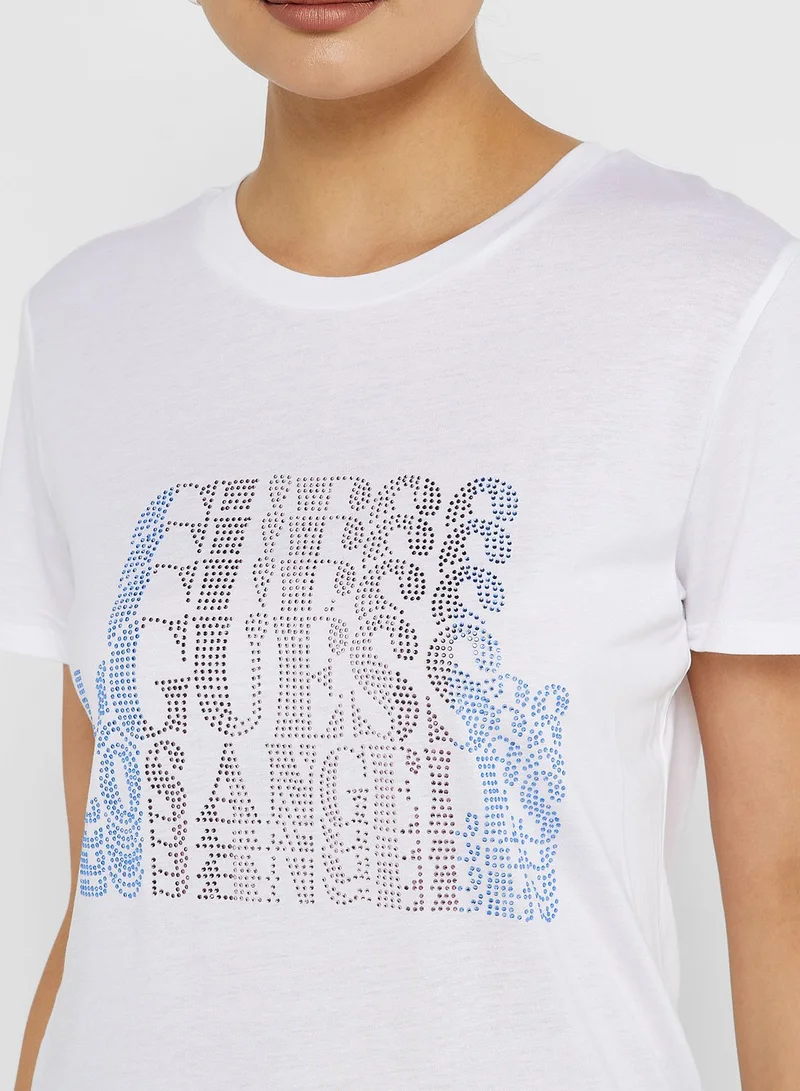 GUESS Round Neck Logo T-Shirt