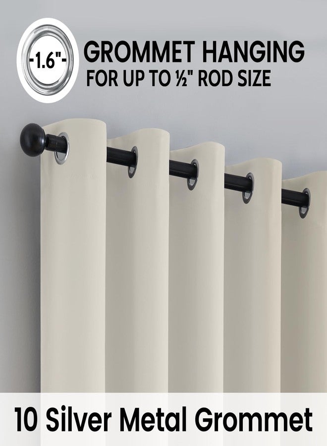 SimpleHome 100% Blackout Curtains for Bedroom,Thermal Insulated Cream Grommet Window Drapes Room Darkening Curtains for Living Room with Black Back,62 x 63 Inch,2 Panels - Image 5