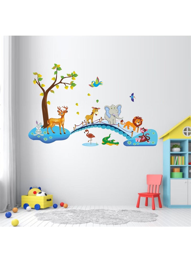 Generic - Art's Cafe | Baby Elephant Bathing 3D Wall Sticker Decorative for Kids Room Play School (17.5 x 20.5 inch) - Image 1