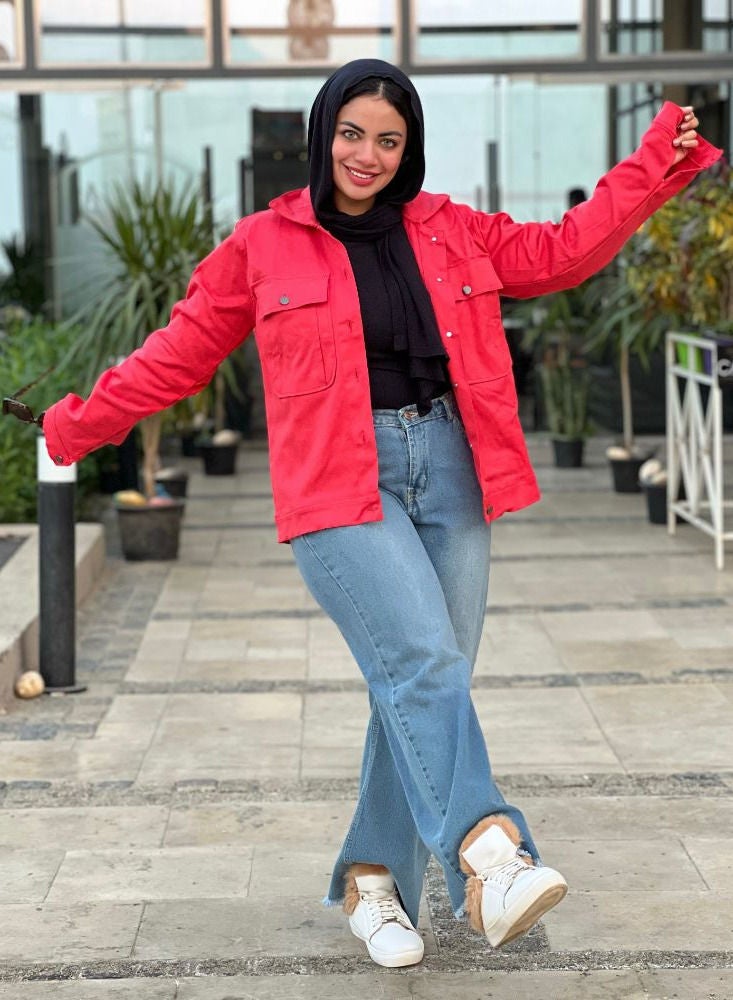 Puritopia Fushia Basic Women Jacket With Pockets  - Image 2