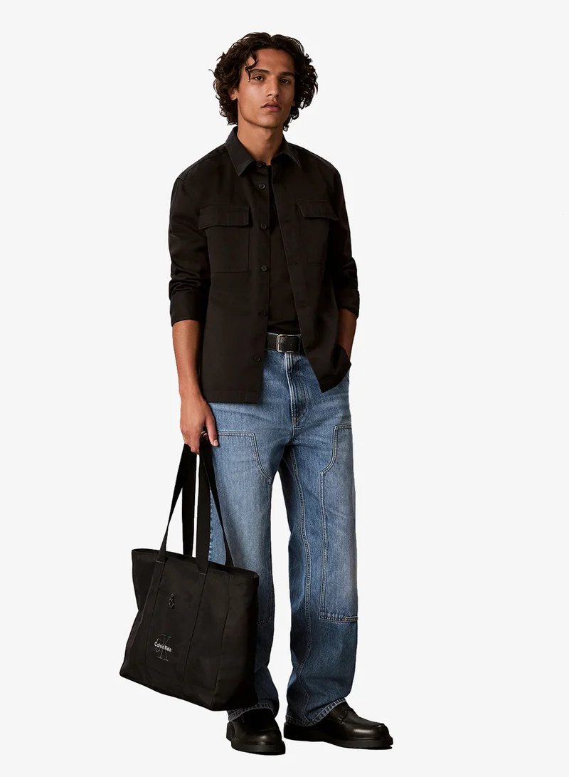 Calvin Klein Textile Monologo Embroidery Tote Bag