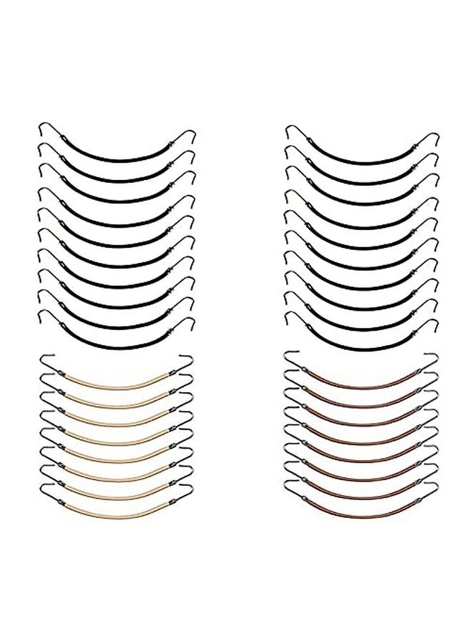 YBB 36 Pcs Ponytail Hooks Hair Clips Elastic Hair Ties Ponytail Holders For Women Hair Styling (Black Brown And Gold) - Image 1