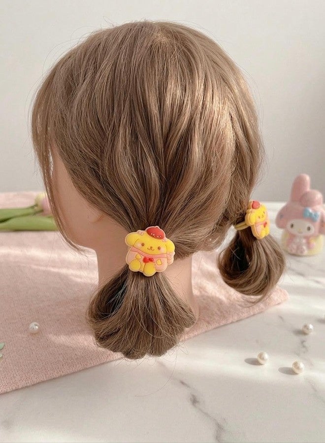 Radhya Accessories Kuromi Cotton Hairties for Baby Girls Ponytail holders Cotton Rubberband for babies small hairties hairbands for toddlers Gift for Kids Hair accessories for Kids (Pack of 10) Cute Cartoon Hairties (Design 1) - Image 2