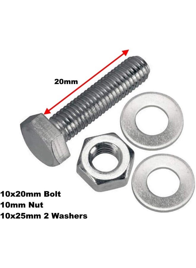 Royal Apex 12 Pcs Hex Head Screw Bolts Nuts And Washers Fully Thread Gi Plain Finish Bolt Set. 10 20Mm - Image 2