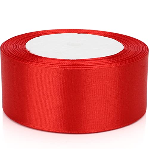 Nsilu 25 Yards 1-1/2 inches Wide Satin Ribbon Suitable for Wedding, Party and Gift Box Packaging Ribbon (Red, 1-1/2") - Image 5