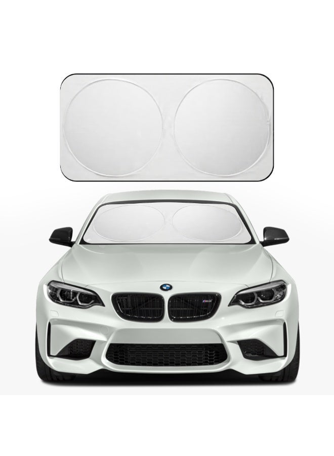 BYSON Car Sunshade Windshield Shade Foldable Sun Protector, Front Window UV Blocker, Heat Resistant Dashboard Cover, Easy Install Lightweight Auto Sunshade, Universal Fit Keeps Car Interior Cool - Image 1