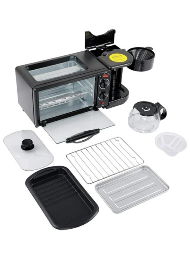 3-In-1 Multifunction Breakfast Set, Featuring an Oven, a Frying Pan, and a Coffee Maker