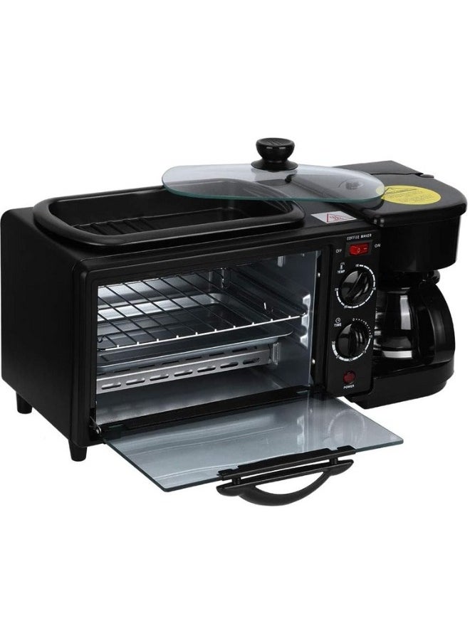 3-In-1 Multifunction Breakfast Set, Featuring an Oven, a Frying Pan, and a Coffee Maker