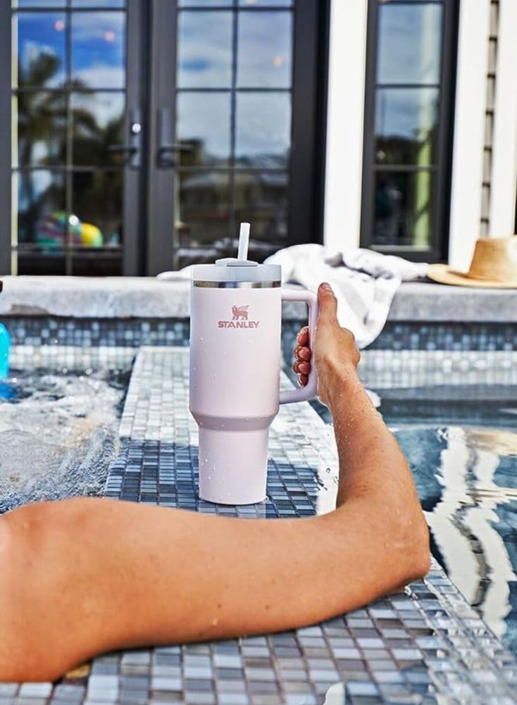 Stanley Quencher H2.0 FlowState Tumbler 40 OZ Rose Quartz Stainless Steel Vacuum Insulated with 3-Position Lid and Straw Perfect for Water Iced Tea Coffee On-the-Go Hydration Ideal Gift Cup - Image 5