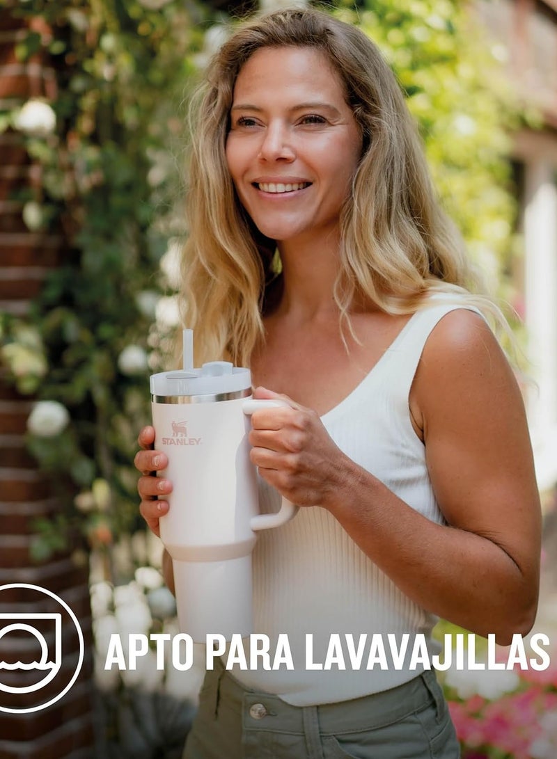 Stanley Quencher H2.0 FlowState Tumbler 40 OZ Rose Quartz Stainless Steel Vacuum Insulated with 3-Position Lid and Straw Perfect for Water Iced Tea Coffee On-the-Go Hydration Ideal Gift Cup - Image 3