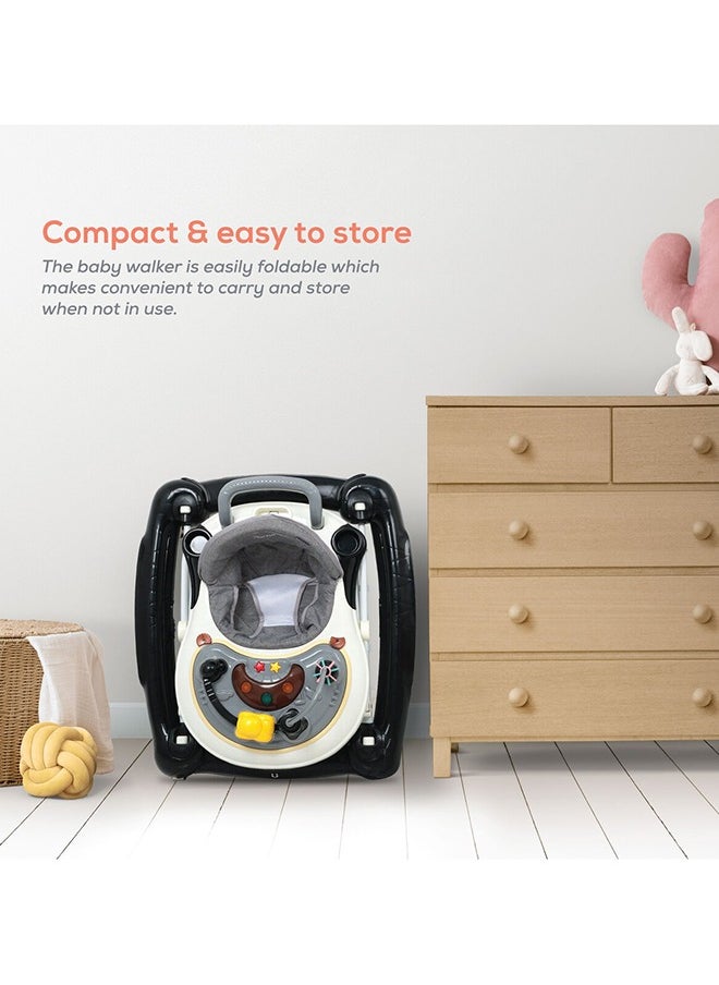 Nurtur - 2 In 1 Baby Walker Adjustable 5 Gear Cushion Adjustable With Music Toy Learning Seat Swivel Wheels Safe And Comfortable For 6 To 18 Months - Image 1