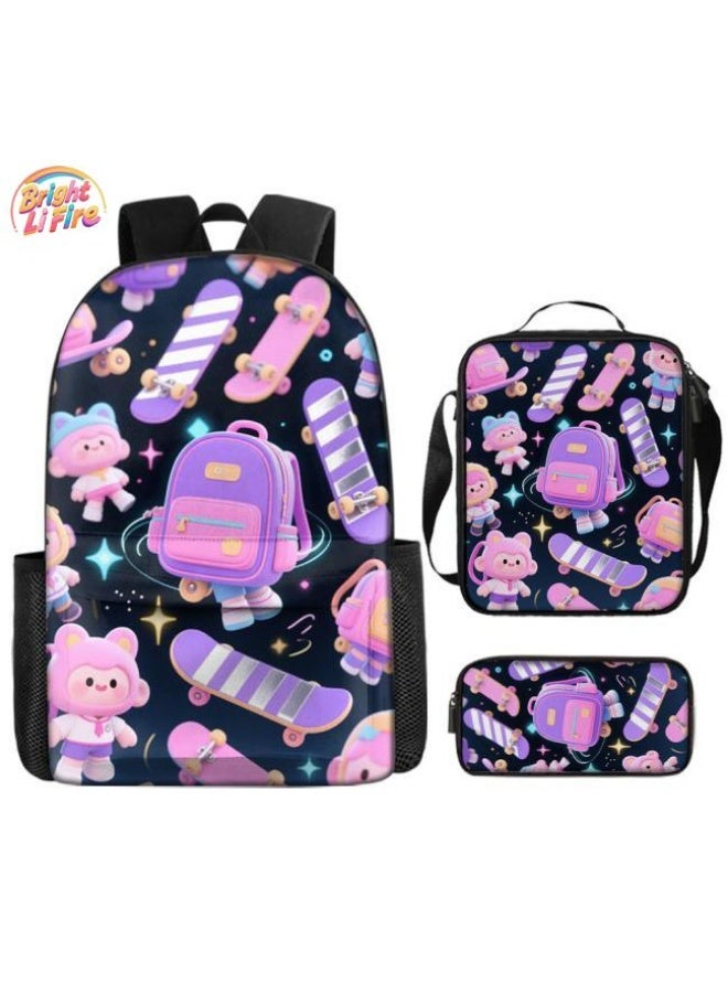 Bright Li Fire Cute to foul! Cartoon bag three-piece set to help children and teenagers shine in the audience (students, children, friends' outings, mountain climbing, schooling, etc. are available) - 40 - Image 1