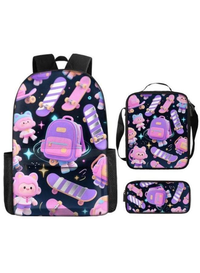Bright Li Fire Cute to foul! Cartoon bag three-piece set to help children and teenagers shine in the audience (students, children, friends' outings, mountain climbing, schooling, etc. are available) - 40 - Image 2