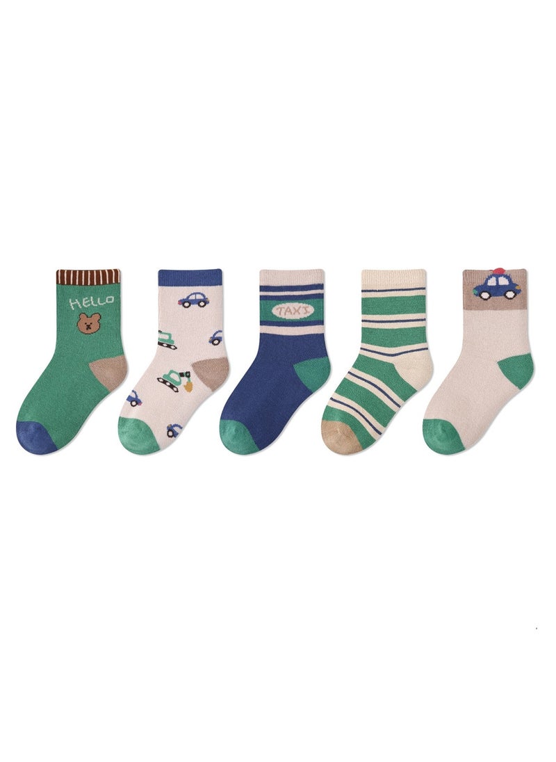 Generic - 5 pairs of children's socks thin cute cartoon baby socks cotton - Image 1