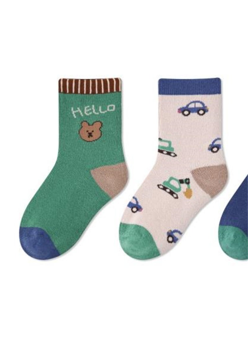 Generic - 5 pairs of children's socks thin cute cartoon baby socks cotton - Image 1
