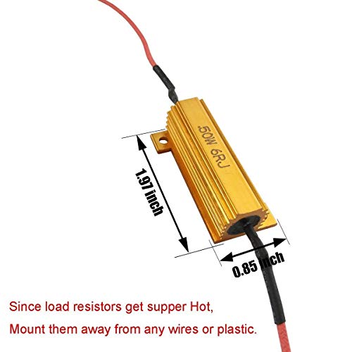 iBrightstar 50W 6ohm Load Resistors for Fix LED Bulb Fast Hyper Flash Turn Signal Blink Error Code - Image 2