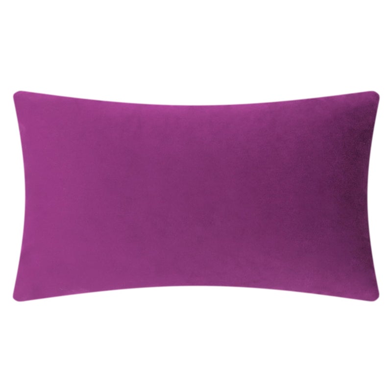 JWH 3D Flower Throw Pillow Cover Decorative Handmade Floral Pillow Case Soft Velvet Pillowcase Lumbar Cushion for Bed Living Room Chair Couch Decor Shams 12x20 Inch Purple Red - Image 2