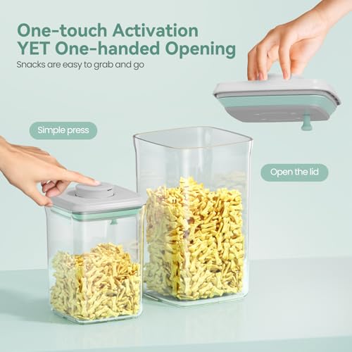 FAFAFLYER Dog-Cat POP Treat-Airtight jar-Container - 1.3 Qt/1.2 L and 2.2 Qt/2 L (2PC) | Stackable One-Touch Opening | For Snacks Candy Salt Herbs Spices | BPA-Free - Image 5