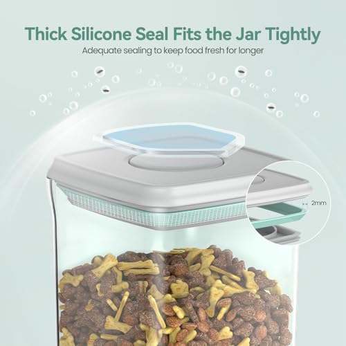 FAFAFLYER Dog-Cat POP Treat-Airtight jar-Container - 1.3 Qt/1.2 L and 2.2 Qt/2 L (2PC) | Stackable One-Touch Opening | For Snacks Candy Salt Herbs Spices | BPA-Free - Image 3