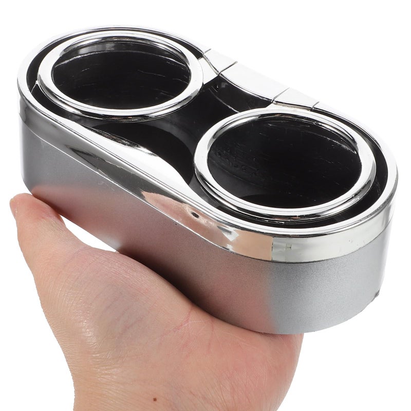 Universal Dual Cup Holder Car Organizer Silver Insert For Backseat Vehicle Use - Image 4
