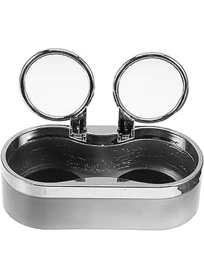 Universal Dual Cup Holder Car Organizer Silver Insert For Backseat Vehicle Use - Image 1