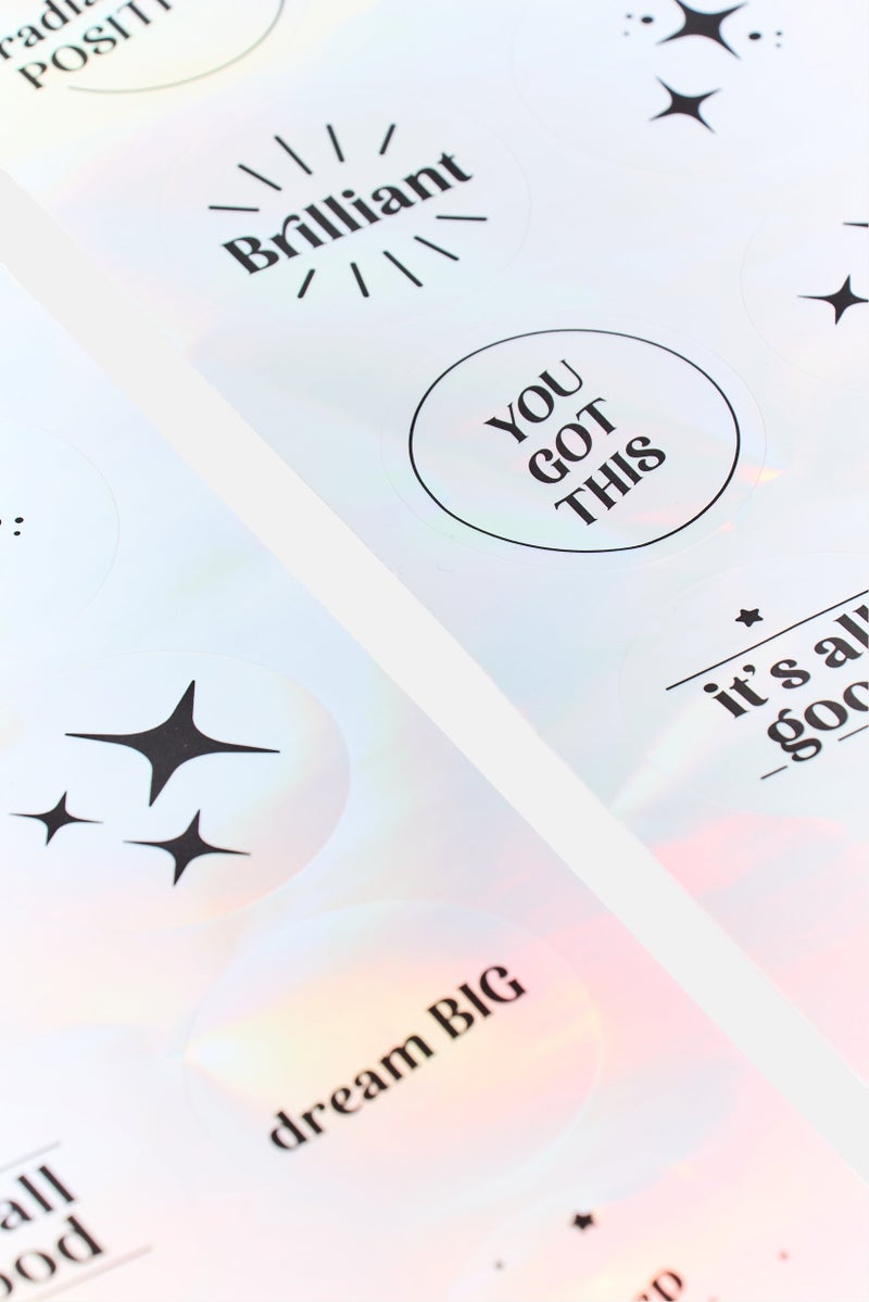 Muy Mucho 20pcs Iridescent Sticker, Silver - Image 3