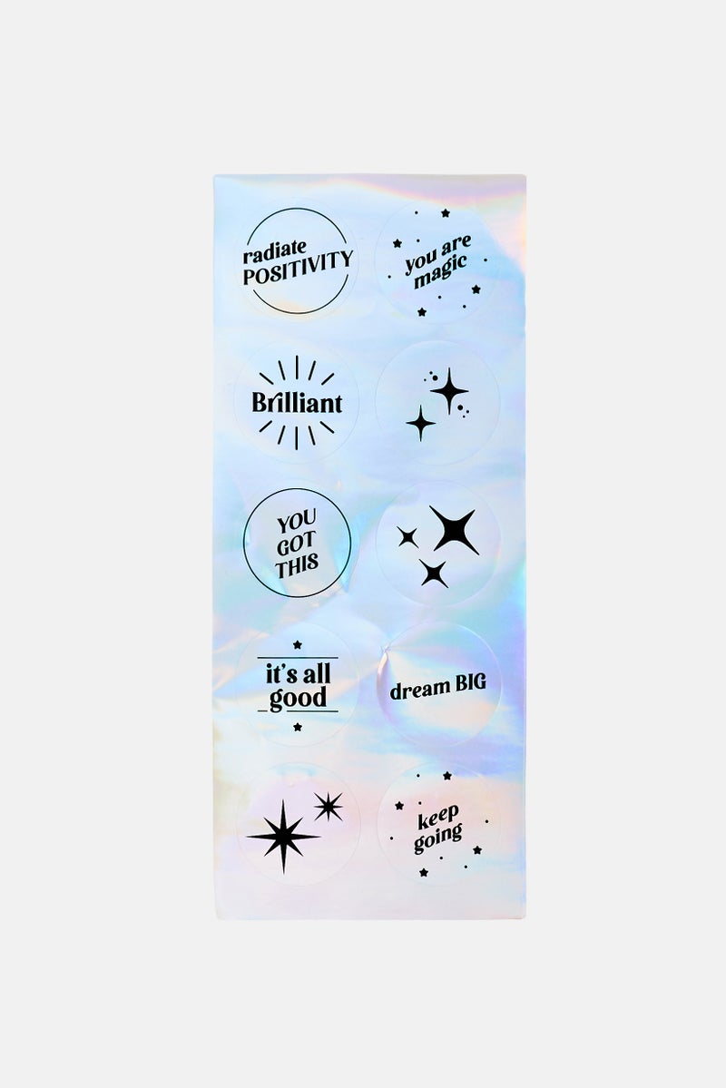 Muy Mucho 20pcs Iridescent Sticker, Silver - Image 1
