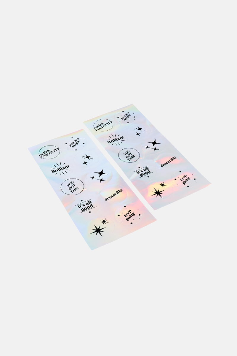 Muy Mucho 20pcs Iridescent Sticker, Silver - Image 2