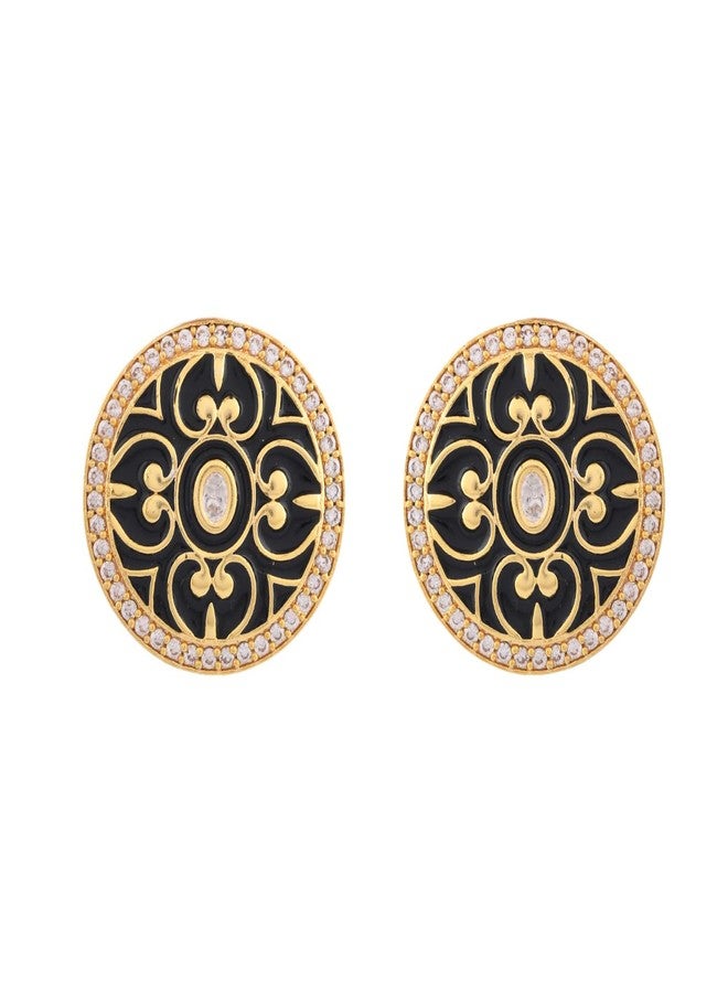 Voylla Pashmina Ziya Kundan Stud Earrings for Women Ethnic Stud Earrings Traditional Indian Jewellery Womens Day Gift for Her Kundan Earrings - Image 4