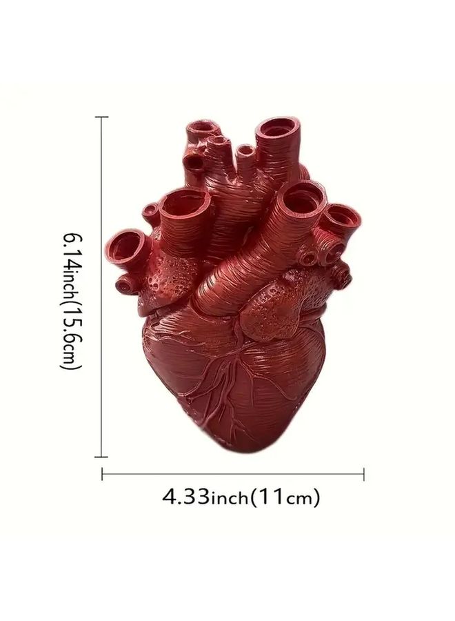 Unique Anatomical Heart Resin Vase Decorative Ornaments Indoor Outdoor Flower Pot - Image 3