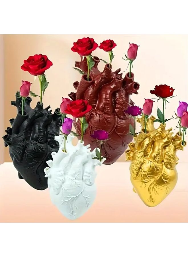 Unique Anatomical Heart Resin Vase Decorative Ornaments Indoor Outdoor Flower Pot - Image 4