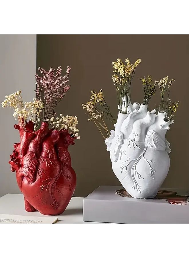 Unique Anatomical Heart Resin Vase Decorative Ornaments Indoor Outdoor Flower Pot - Image 1