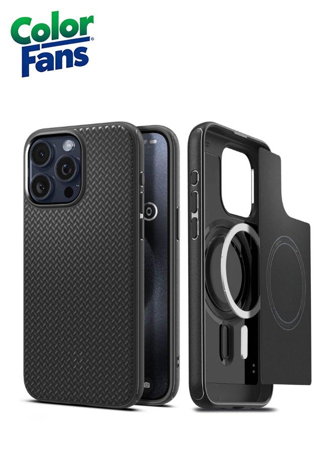 كولور فانس جراب ماج آرمور ماج فيت لهاتف آيفون 15 برو - أسود - Image 1