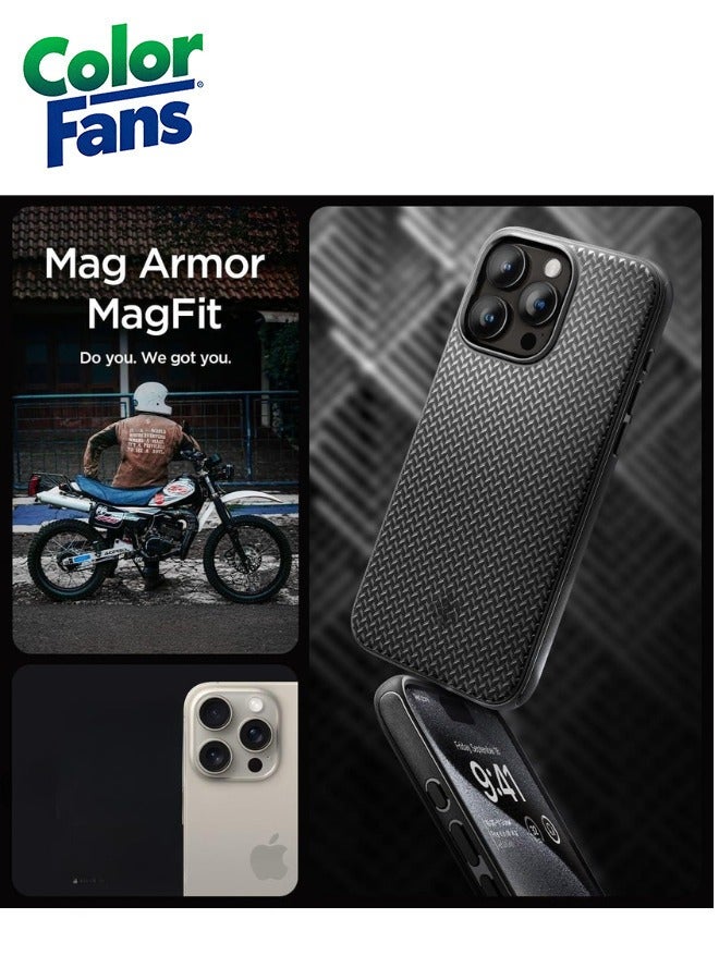 كولور فانس جراب ماج آرمور ماج فيت لهاتف آيفون 15 برو - أسود - Image 5